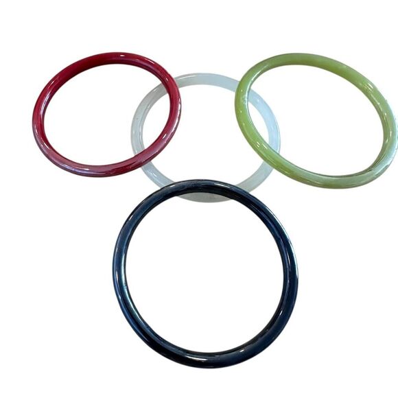 Vintage Glass Bangle Bracelets – Set of 4 - Picture 4 of 6